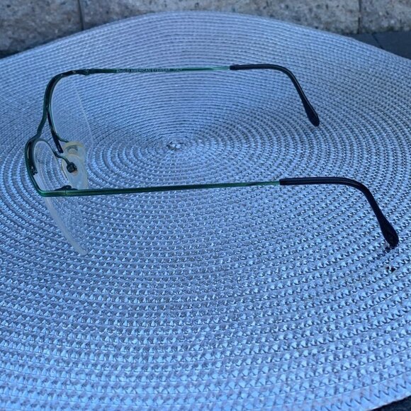 Vintage Frames Semi Rimless Anglo American Eyewear MOD M63 Metallic Green - Picture 7 of 14